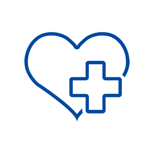 Heart and medical cross icon